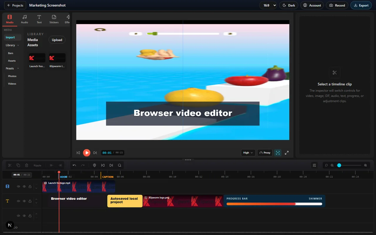 Online Video Editor interface